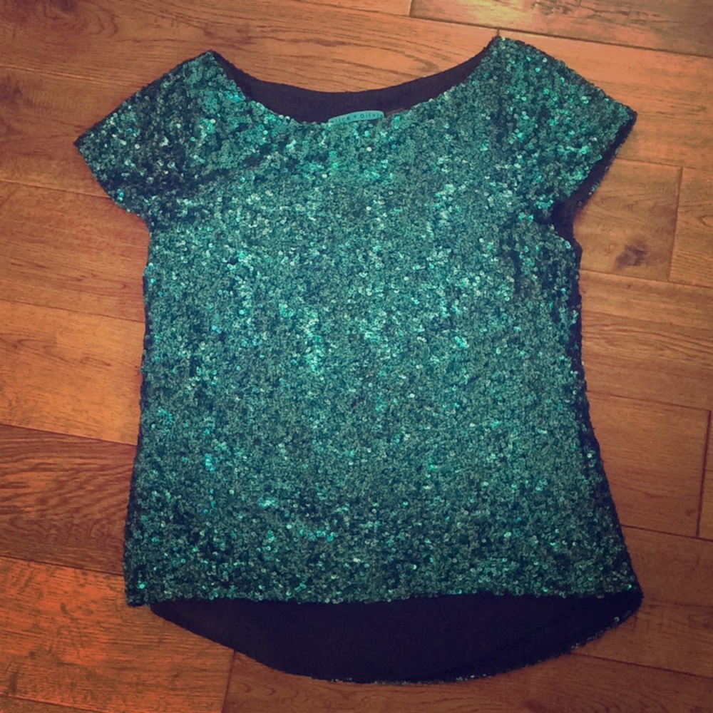 Alice + Olivia Sequin Top